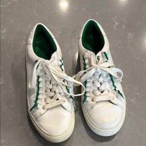 Tory Sport White and Green Athletic Shoes